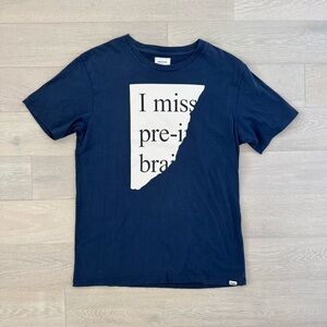 Wood Wood Navy Blue Short Sleeve graphic T-shirt - like new